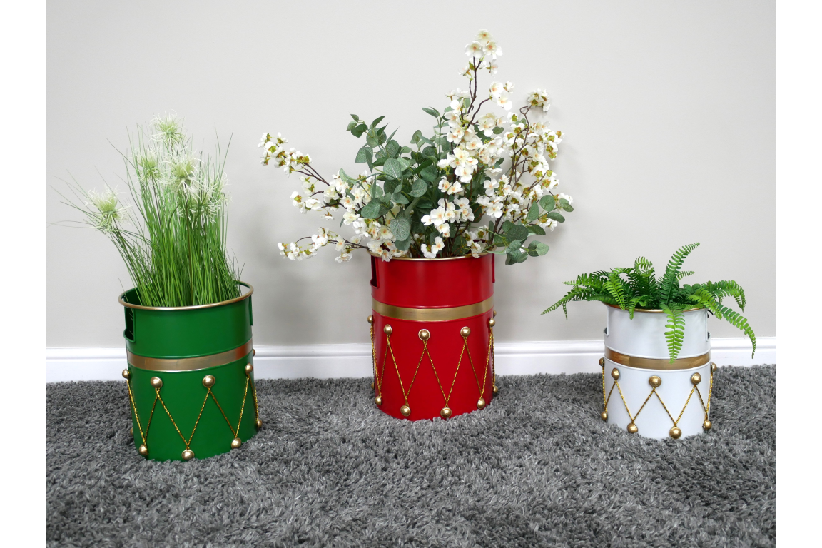 Set Of 3 Drum Bins / Planters