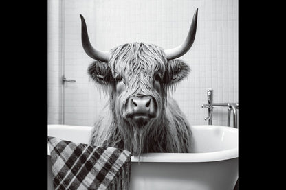 Cow In Bath Wall Art - Mini