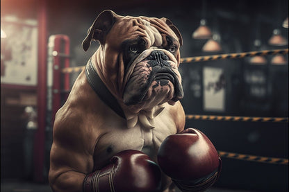 Boxing Bulldog Wall Art