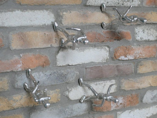Set Of 4 Walking Up The Wall Men