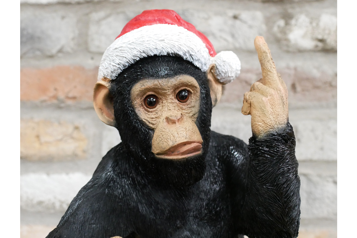 Up Yours Monkey Wine Bottle Holder - Christmas