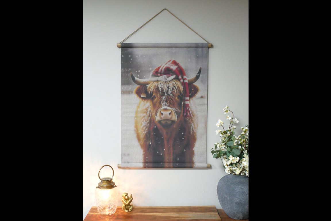 Canvas Wall Art - Winter Cow