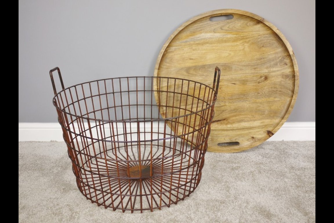 Basket With Wood Lid