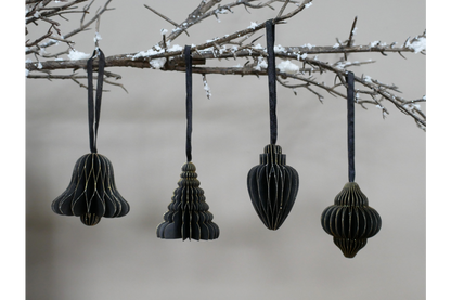 Set Of 4 Decorations (8cm) - Black