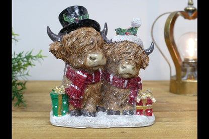 Festive Highland Cows