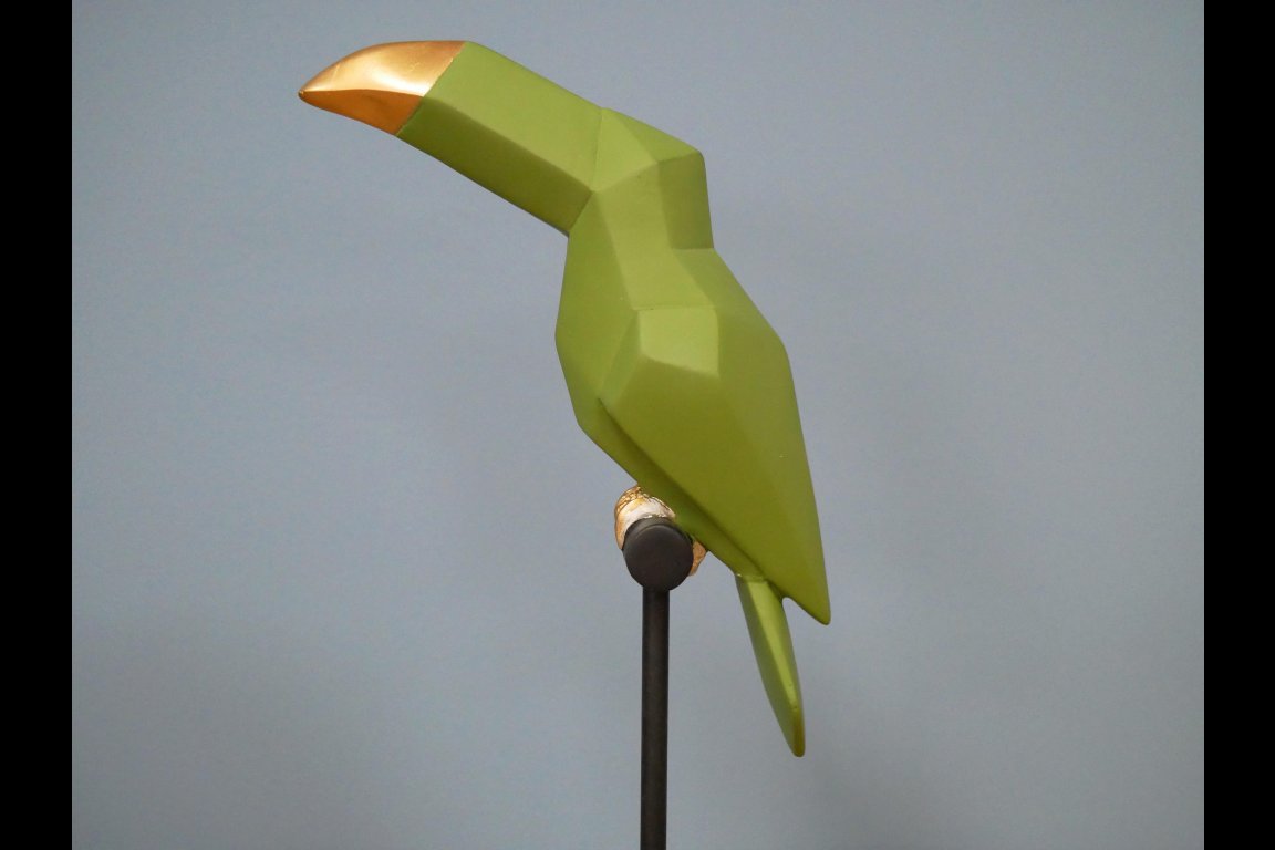Green Bird On Stand