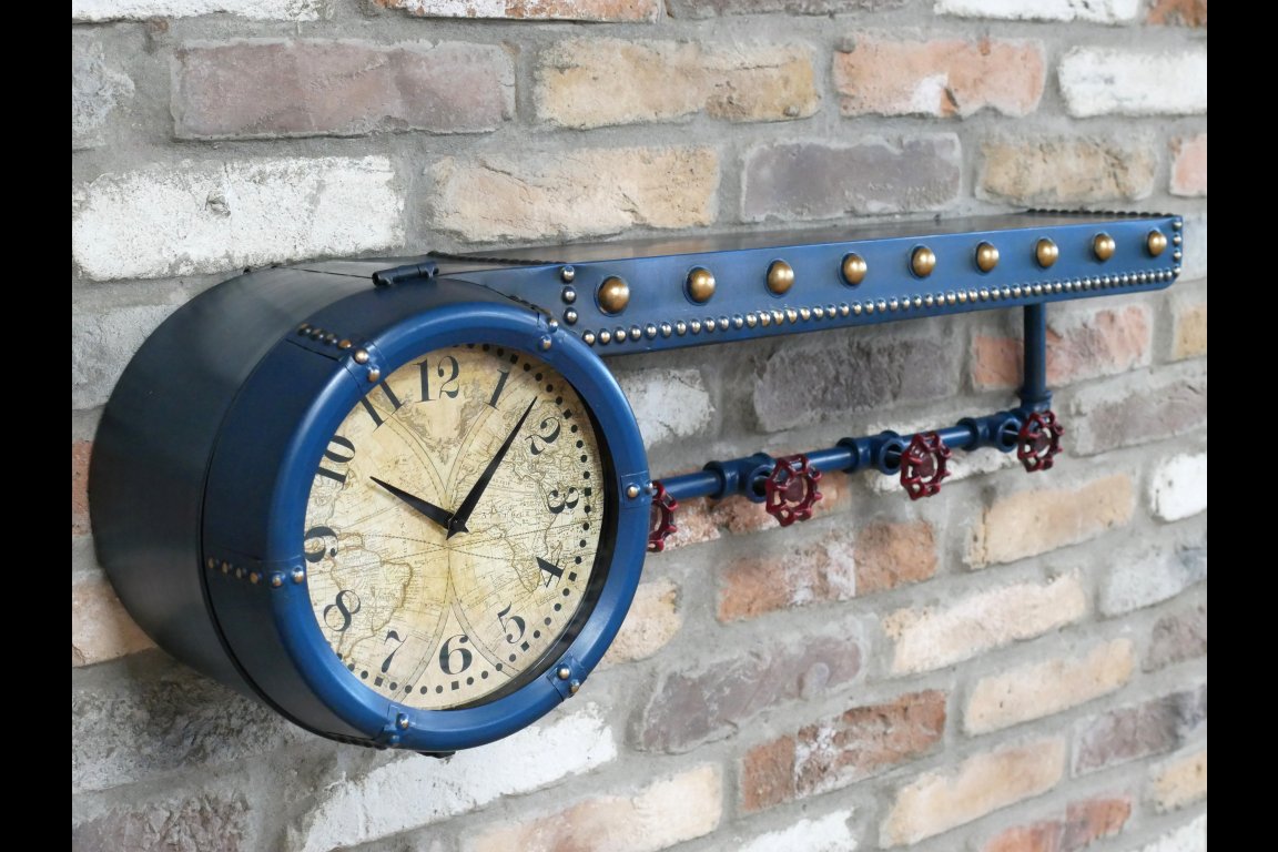 Shelf With Clock & Hooks