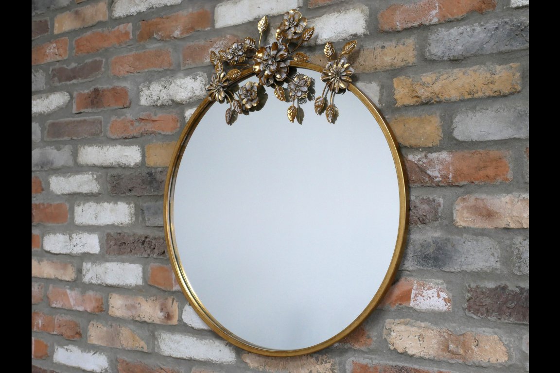 Mirror With Flower Decoration