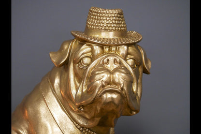 Bulldog With Hat & Tie