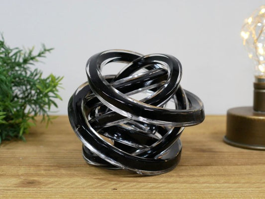 Glass Knot - Black & Clear