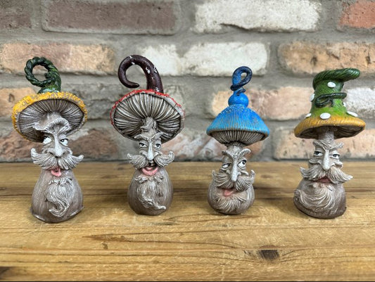 Set Of Four Mushroom People