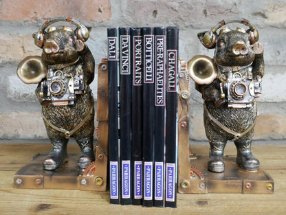 Steampunk Pig Bookends