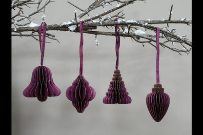 Set of 4 Decorations (8cm) - Purple