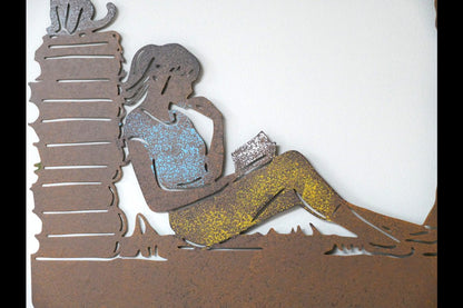 Girl Reading Wall Decoration