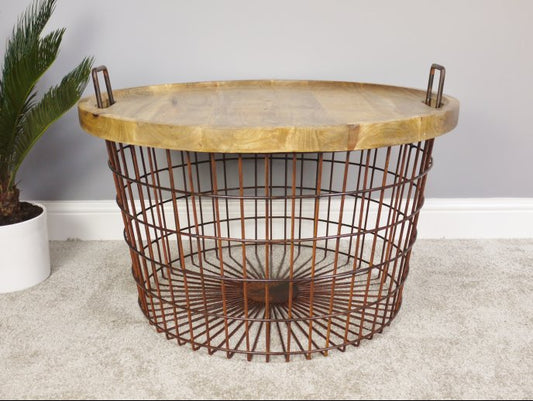 Basket With Wood Lid