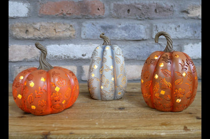Set Of 3 Light Up Pumpkins