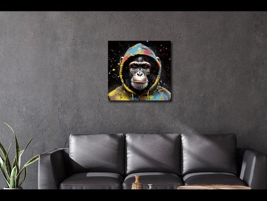 Monkey In Hoodie Wall Art - Mini