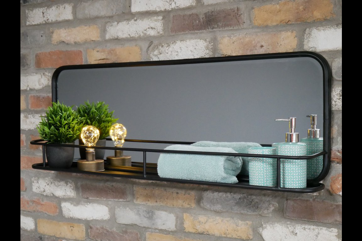 Industrial Shelf With Mirror