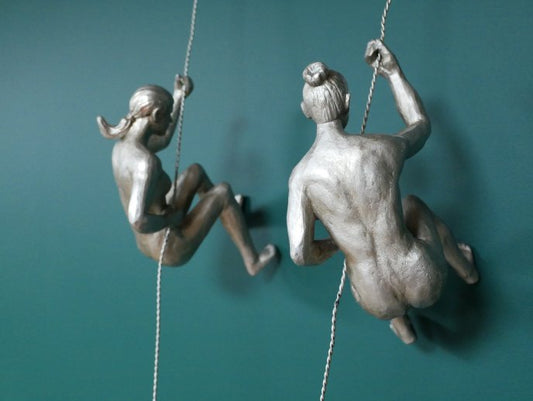 Set Of 2 Abseiling Women
