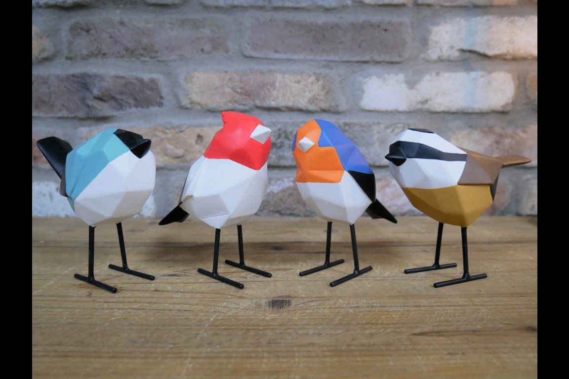 Set Of 4 Geometric Birds