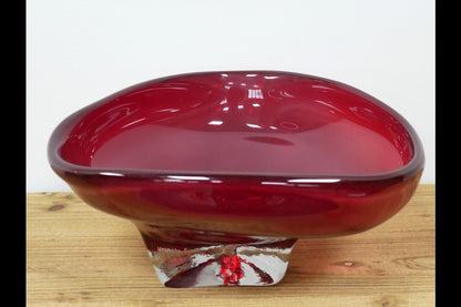 Large Red Glass Bowl