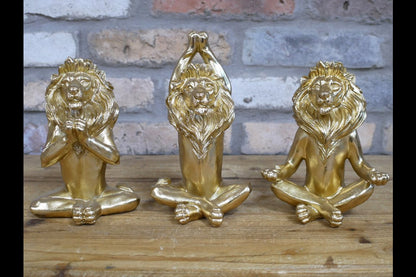 Set Of 3 Yoga Lions