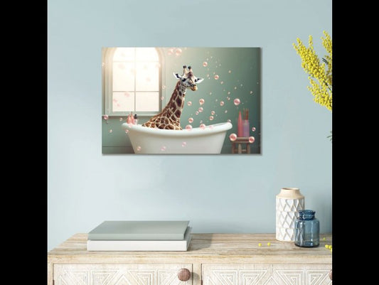 Bath time Giraffe Wall Art
