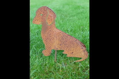 Sitting Rusty Dog Stake