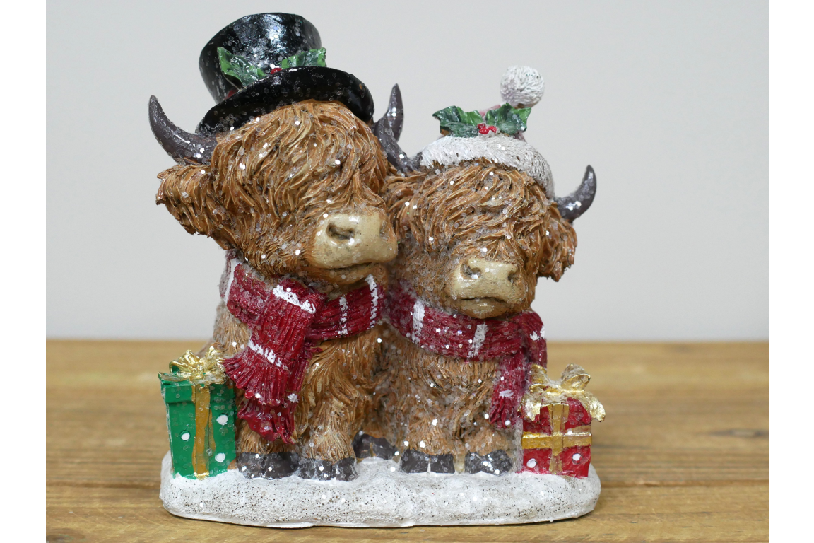 Festive Highland Cows