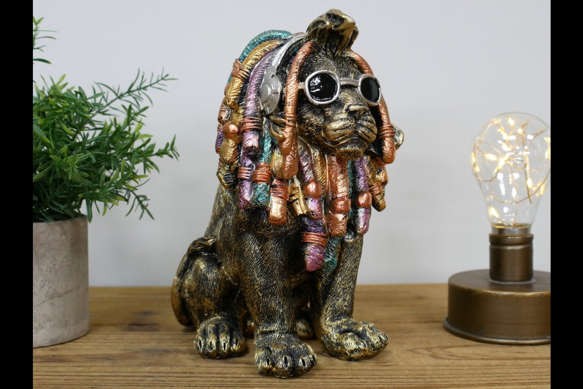 Dreadlocks Lion - Gold