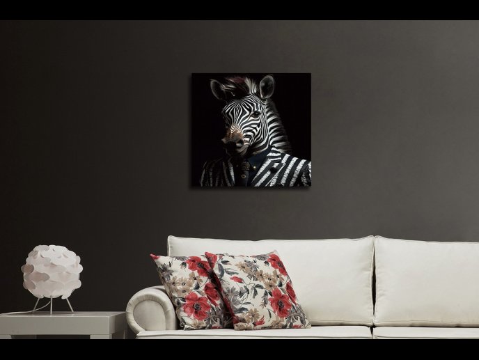 Zebra In Suit Wall Art - Mini