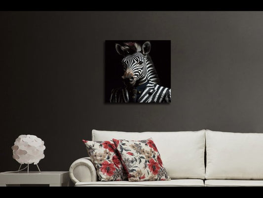 Zebra In Suit Wall Art - Mini