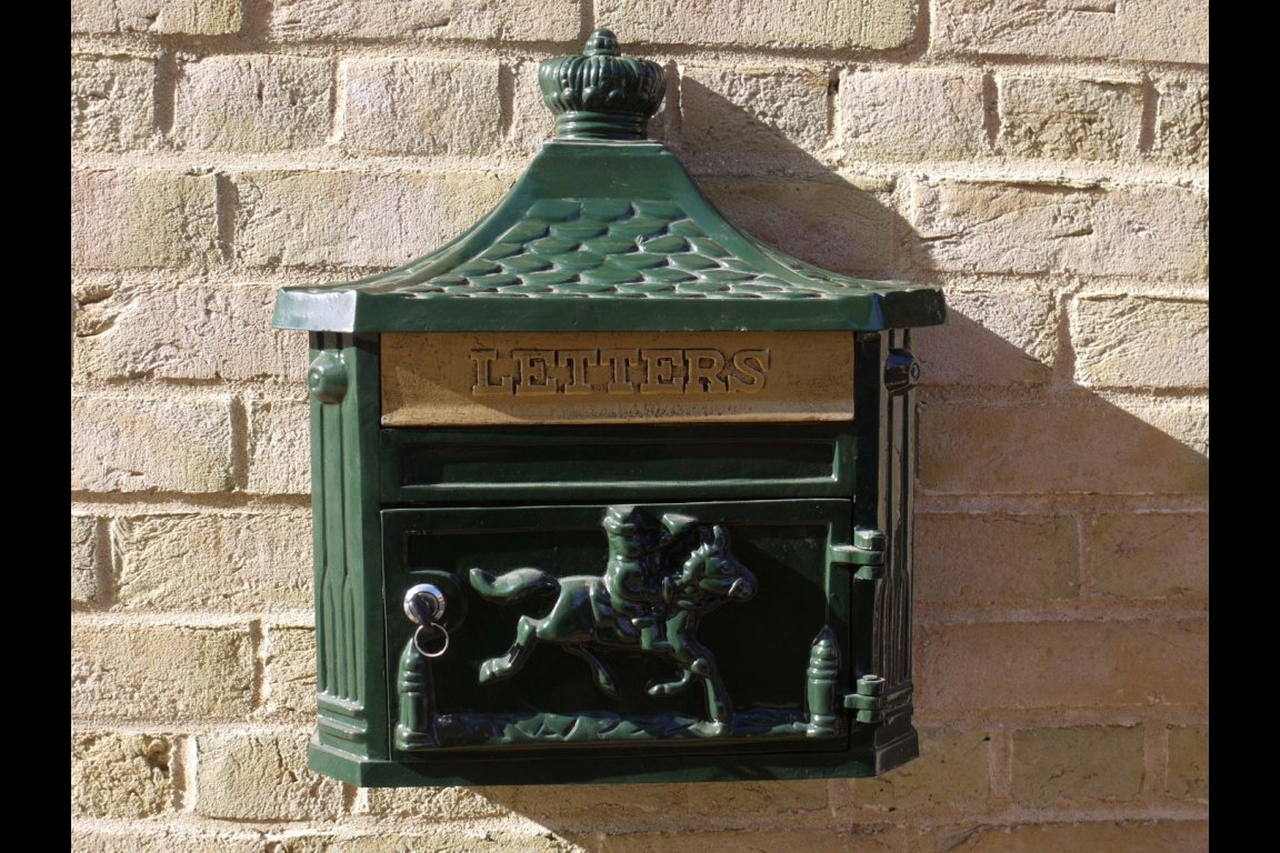 Aluminium Wall Post Box Green