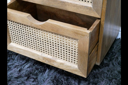 2 Drawer Rattan Bedside