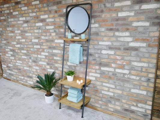 Industrial Shelves & Mirror