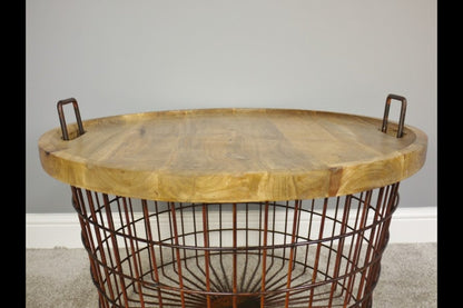 Basket With Wood Lid