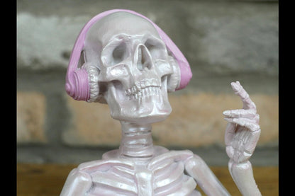 Skeleton With Headphones (Pink)