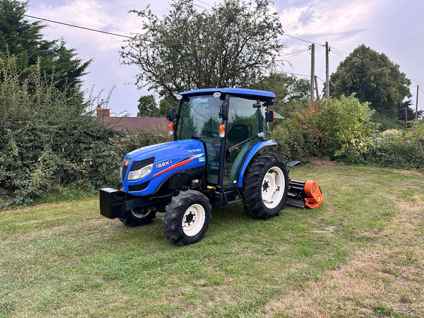 2014/64 ISEKI TG6490 51HP 4WD TRACTOR WITH UNUSED 1.8 METRE FLAIL MOWER