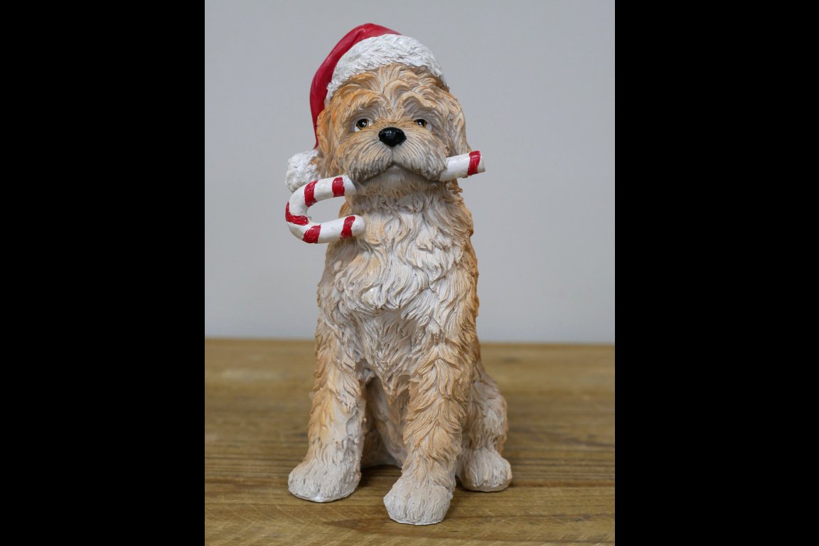 Christmas Dog With Candy Cane