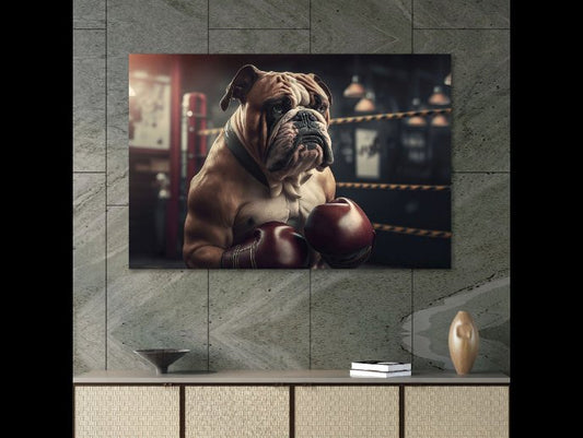 Boxing Bulldog Wall Art