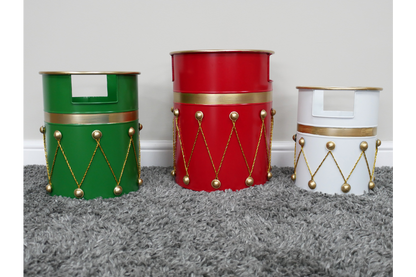 Set Of 3 Drum Bins / Planters