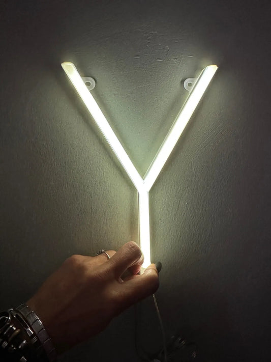 LETTER Y NEON LED LIGHT CREATIVE MONOGRAM LETTERS LAMP HOME DECOR PART SIGN USB