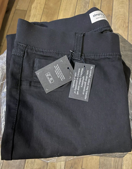 SIMPLY BE WOMENS STRETCHY SKINNY BLACK DENIM JEGGINGS JEANS Sizes 18 S NEW