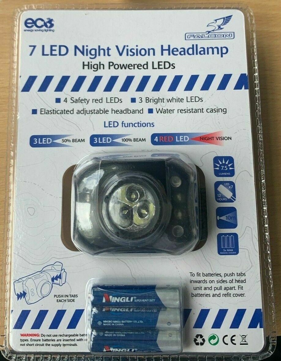 2 X FALCON 7 LED NIGHT VISION HEADLAMP