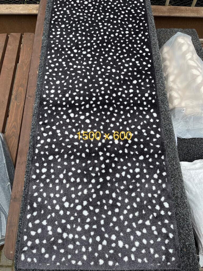 2 X 60cm x 150cm NON SLIP HALL RUNNER RUG LONG KITCHEN DOOR MAT FLOOR BLACK