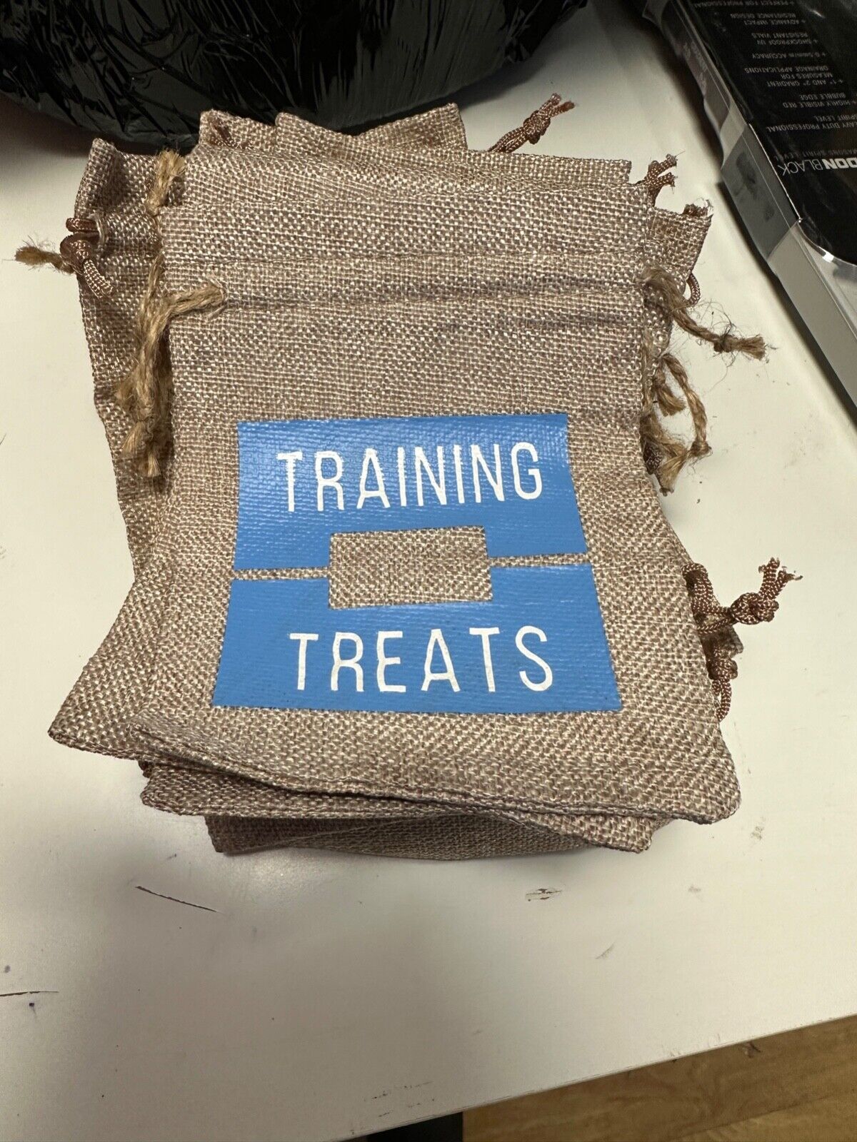 4 X DOG TREAT POUCH HESSIAN TRAINING BAG DRAWSTRING OBEDIENCE FEED BAIT FOOD