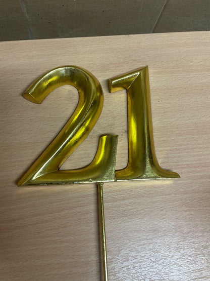 16th & 21st POSH GRAFFITI DECORATIVE GOLD GILT WOOD NUMBERS 46CM HIGH HOME PARTY