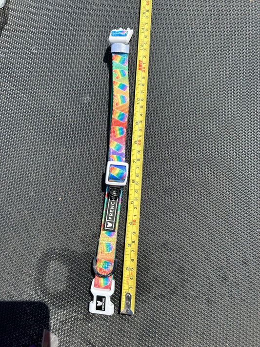 FRENCHIE DOG COLLAR SIZE LARGE LOLLIPOP MULTI COLOURED PATTERN BRAND NEW