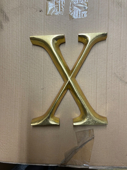 X POSH GRAFFITI DECORATIVE GOLD GILT WOODEN LETTER X 23CM HIGH HOME WALLART