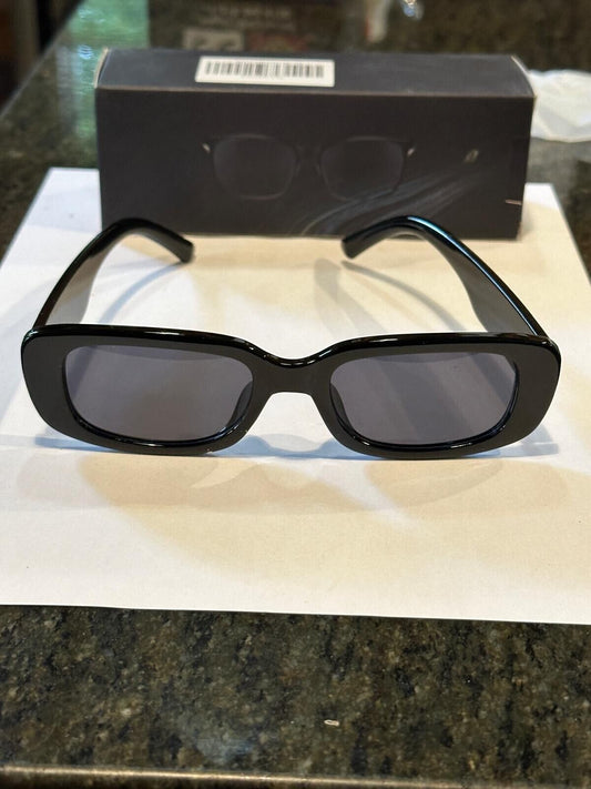 DESIGNED BY SOKACH IN ITALY ANTI GLARE GLASSES RECTANGLE BLACK FRAME BLACK LENSE